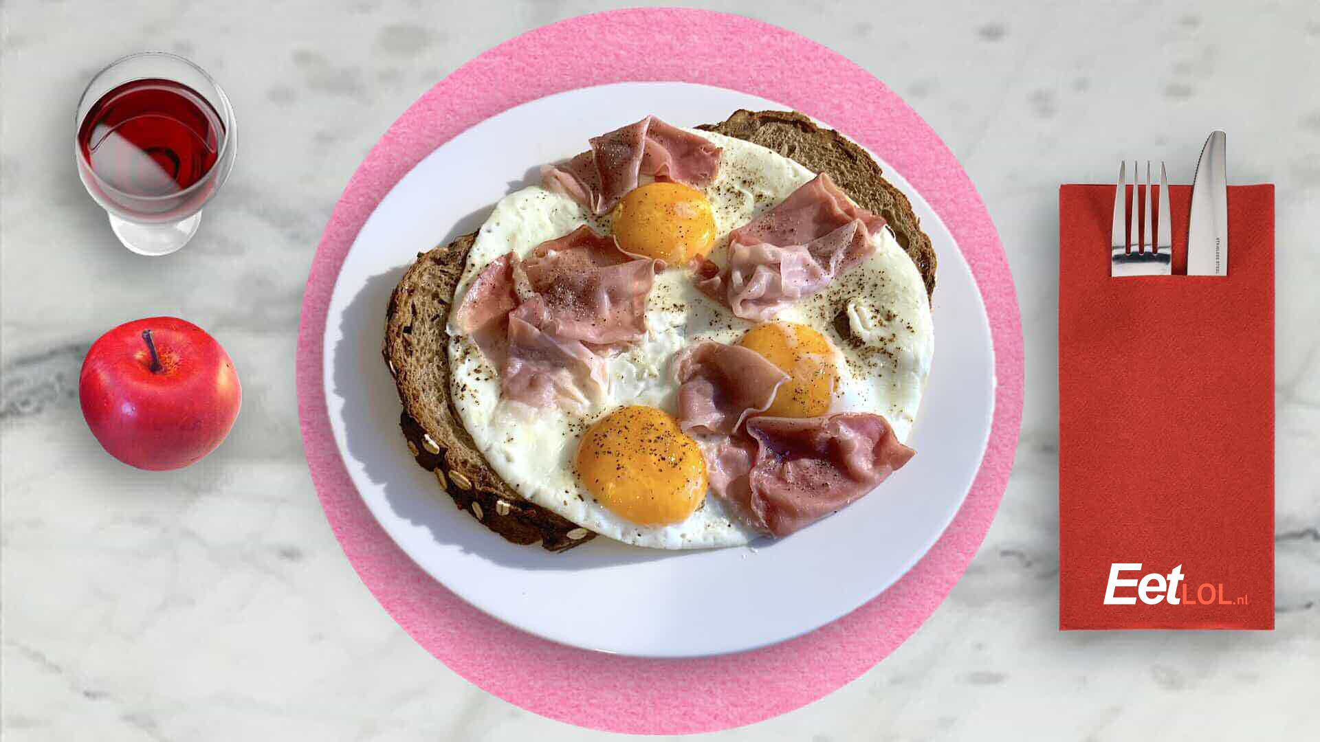 Uitsmijter ham of kaas