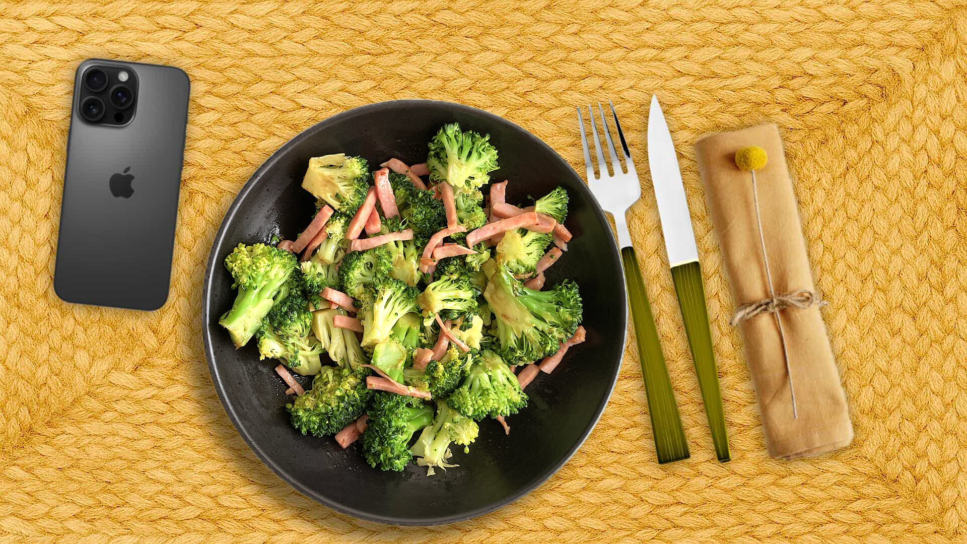 Broccoli met ham en sojasaus