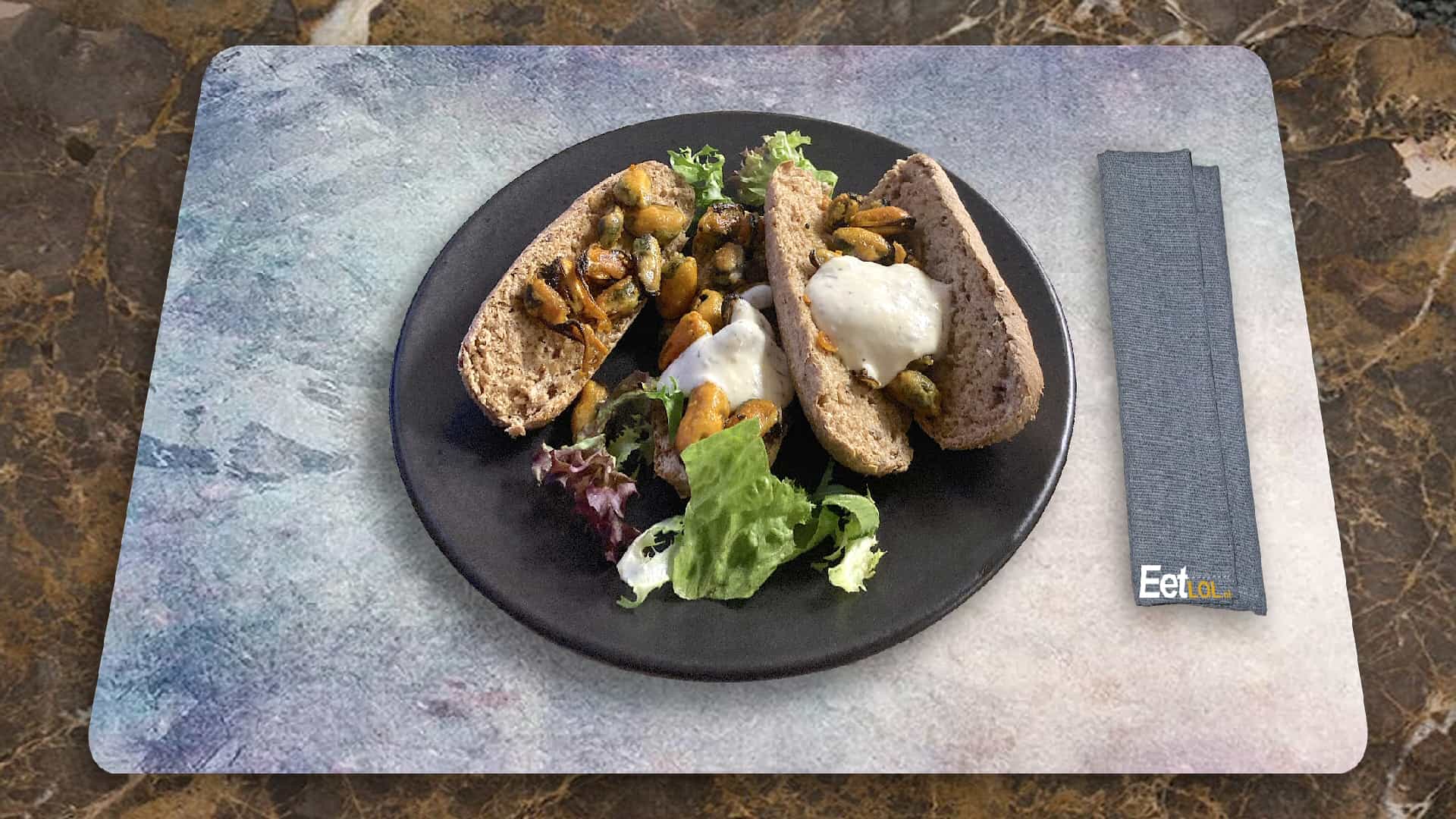 Pistolet gebakken mosselen