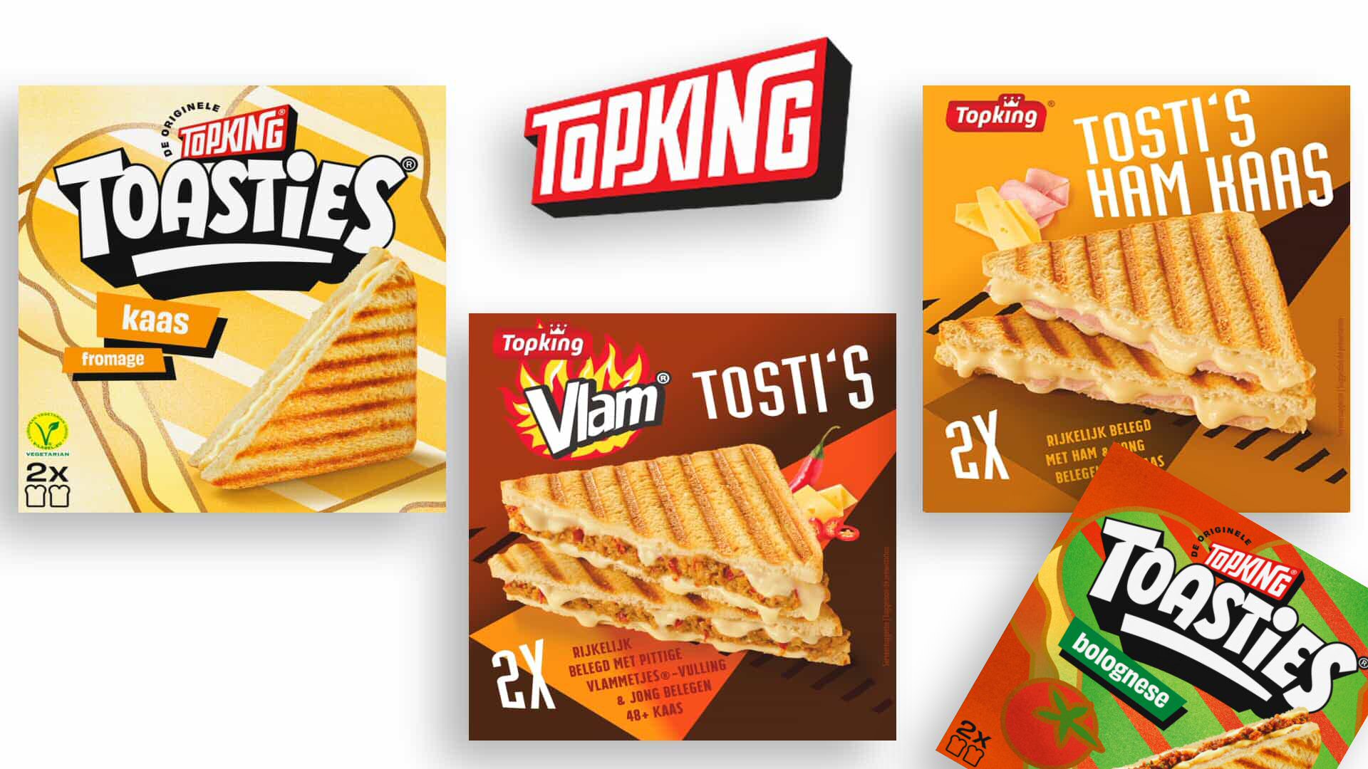 Topking Tosti's ham, ham/kaas. vlam