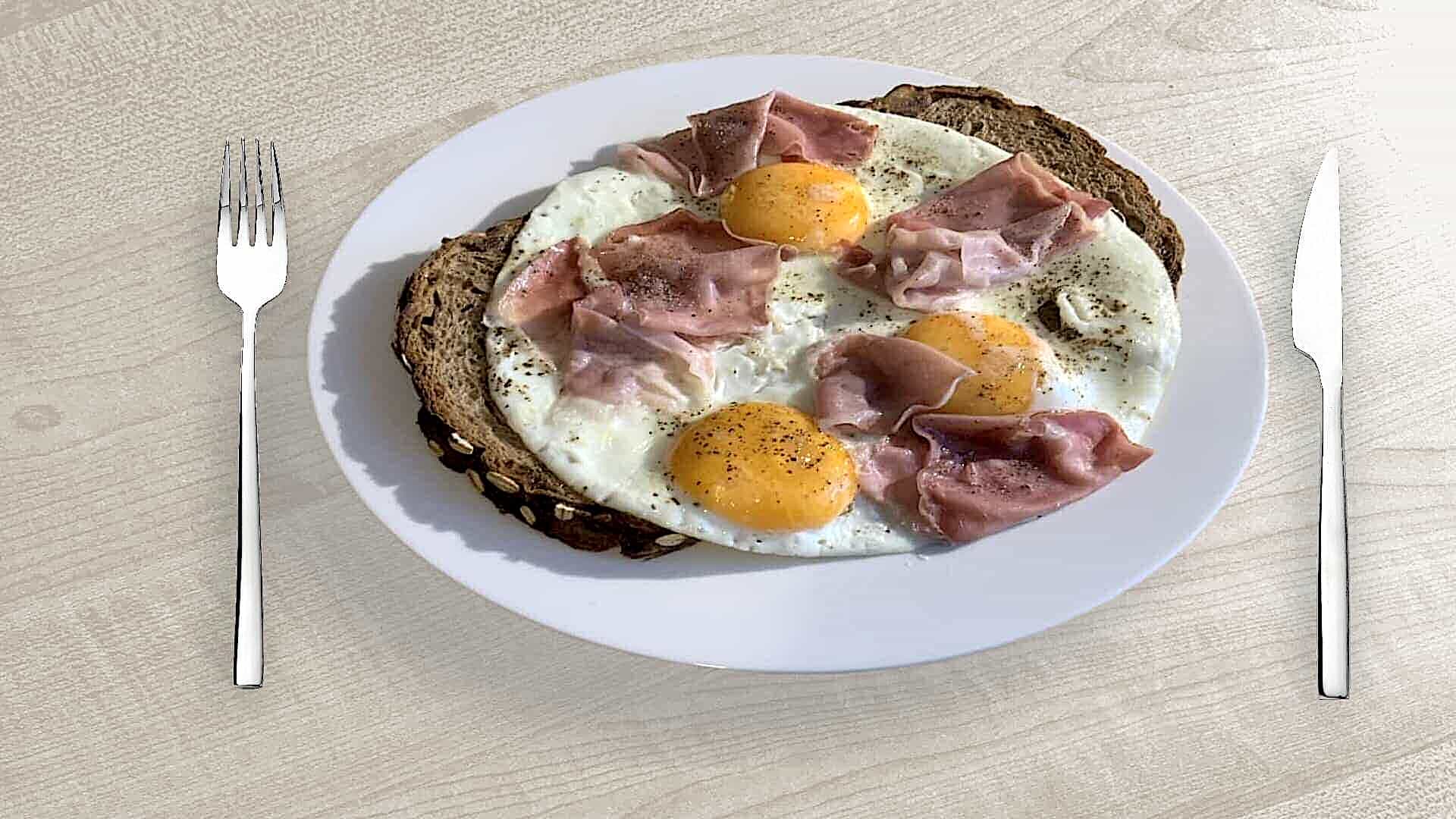 Uitsmijter ham, kaas