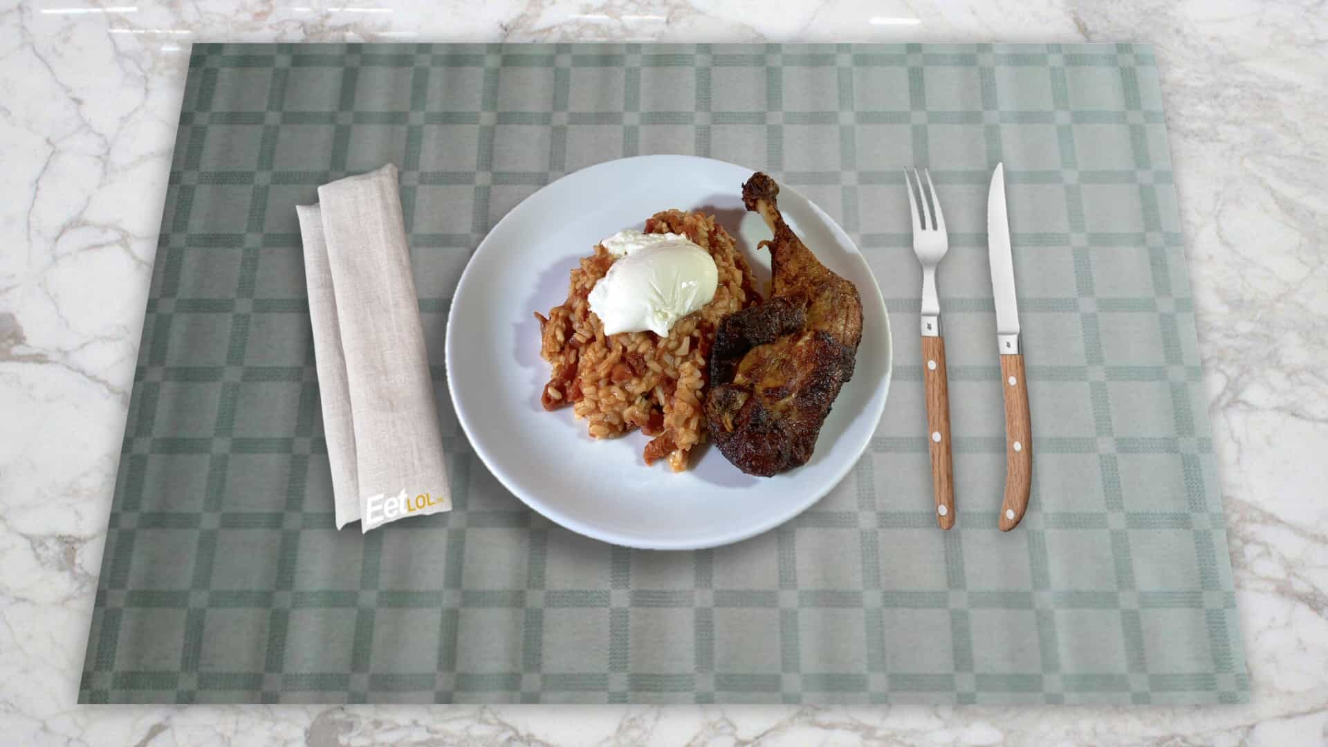 Gegrilde kippenbout met tomaatrisotto