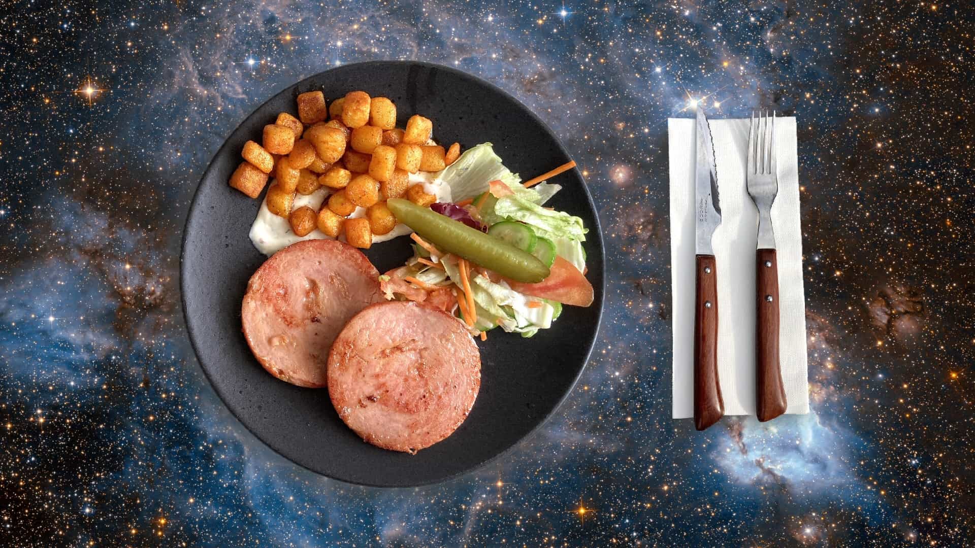 Hamplakken met kriel en salade