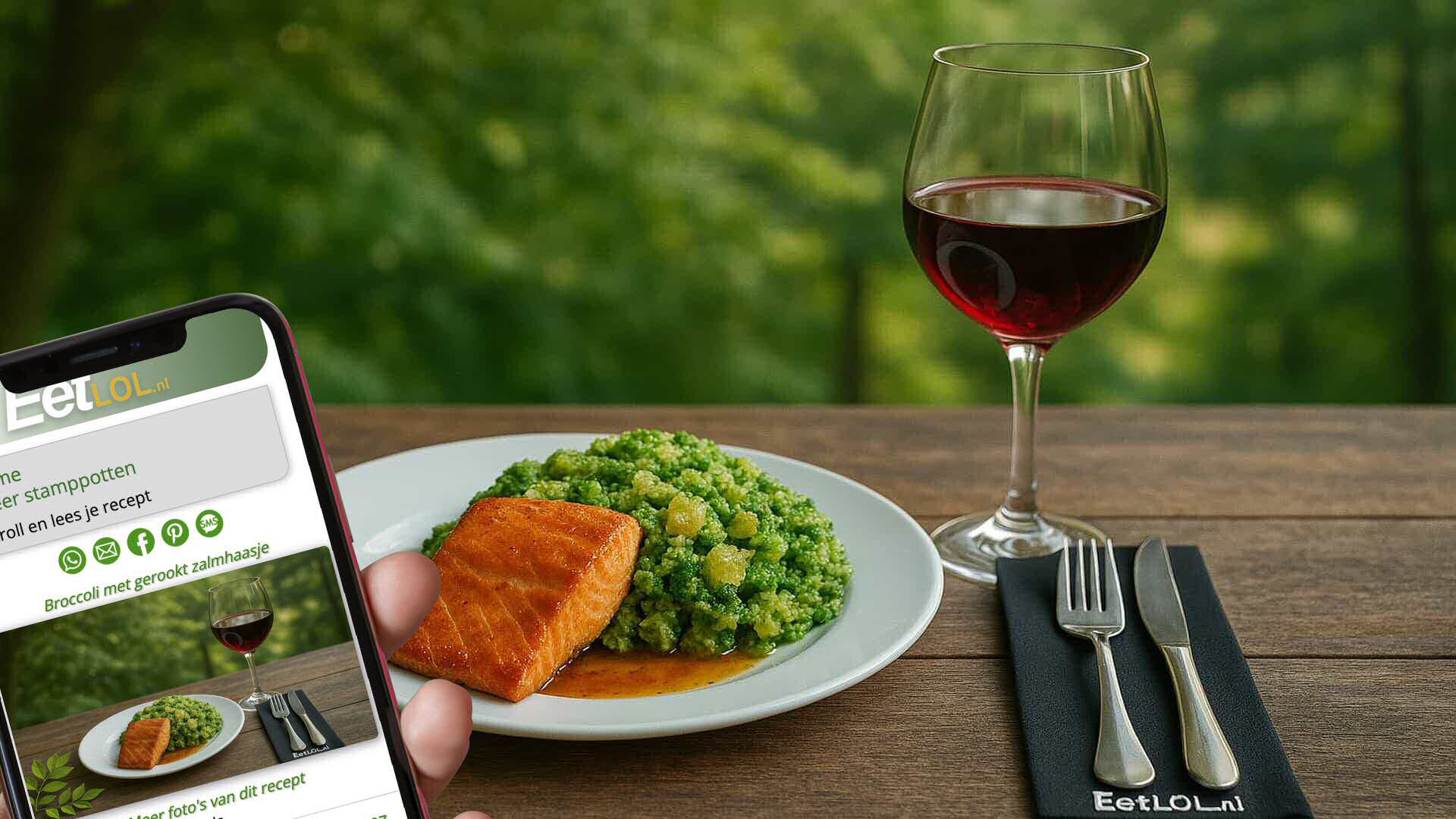 Broccoli met gerookt zalmhaasje